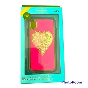 NWT Kate Spade clear liquid glitter case iPhone XR